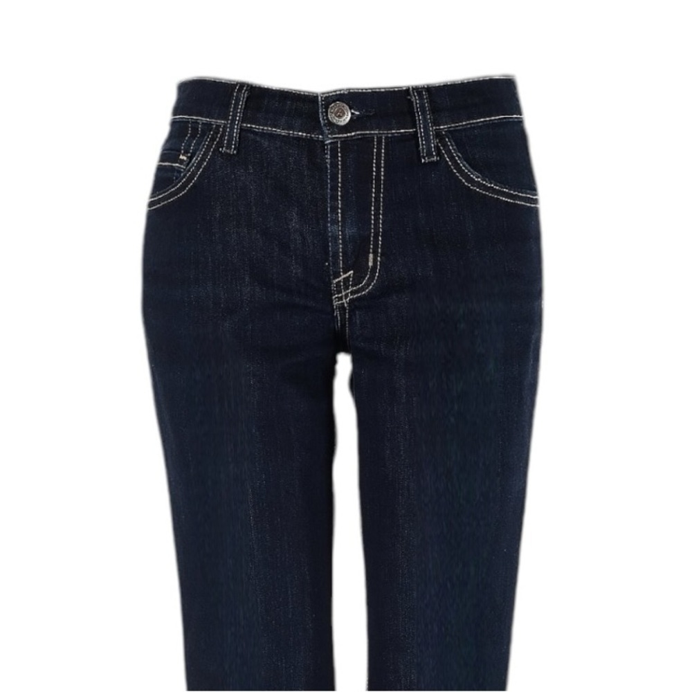 David Kahn Dark Wash Ankle Kick Crop Jeans Size 27 Classic Relaxed Fit - Picture 4 of 10